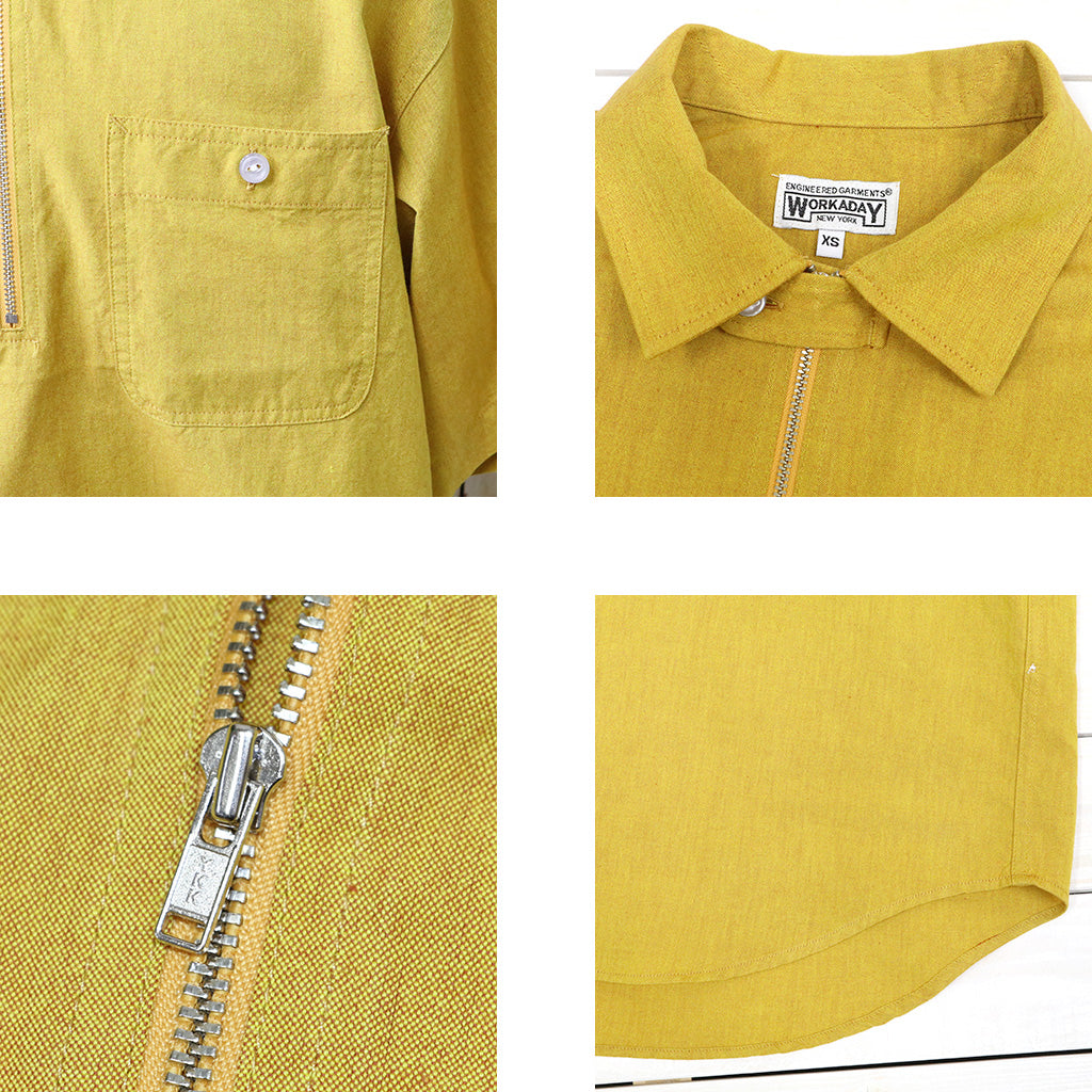 ENGINEERED GARMENTS WORKADAY : Spinnaker Shirt-Cotton Iridescent (Yellow)