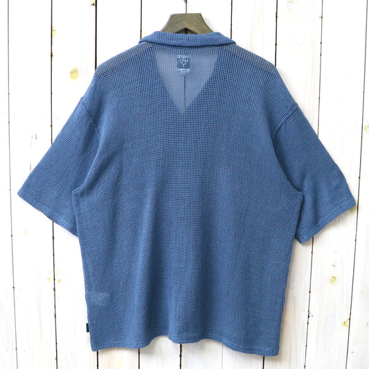 SOUTH2 WEST8 : S/S Open Collar Shirt-Cotton Mesh (Blue)