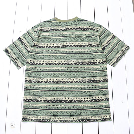 SOUTH2 WEST8 : S/S Crew Neck Tee-Stripe Jersey/Stripe Printed (Olive)