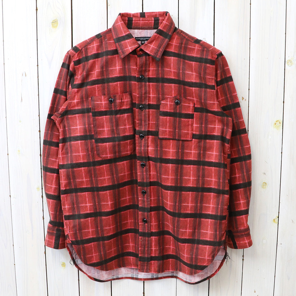 ENGINEERED GARMENTS : Work Shirt-Cotton Printed Plaid Flannel