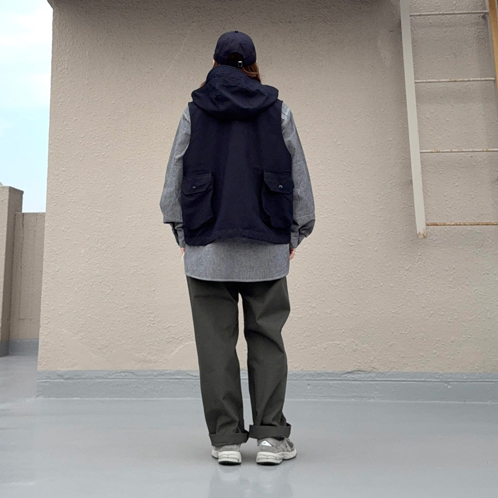 ENGINEERED GARMENTS : Field Vest-Cotton Double Cloth (Navy)