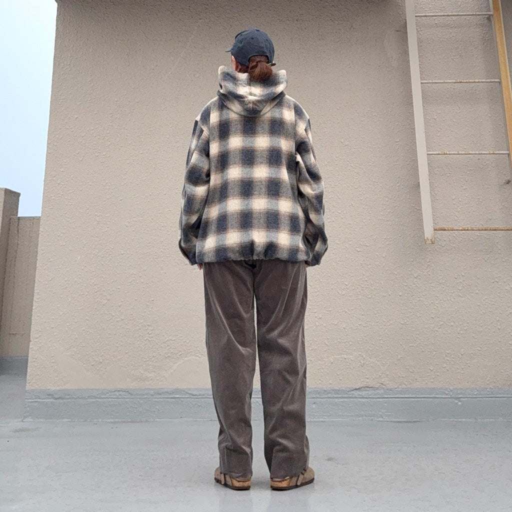 ENGINEERED GARMENTS : Zip Hooded Shirt-Cotton Heavy Shadow Plaid Flannel