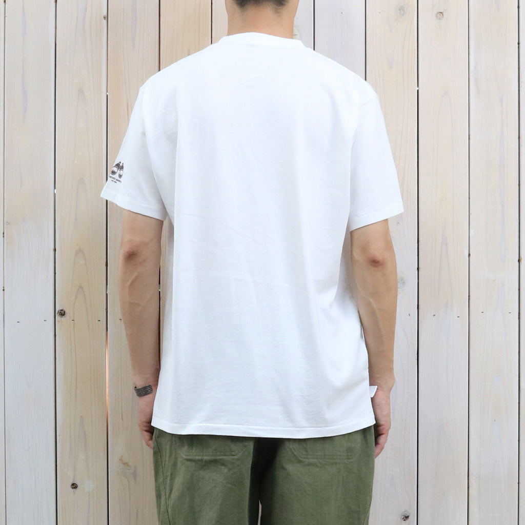 ENGINEERED GARMENTS : Printed Cross Crew Neck T-Shirt-Gone (White)