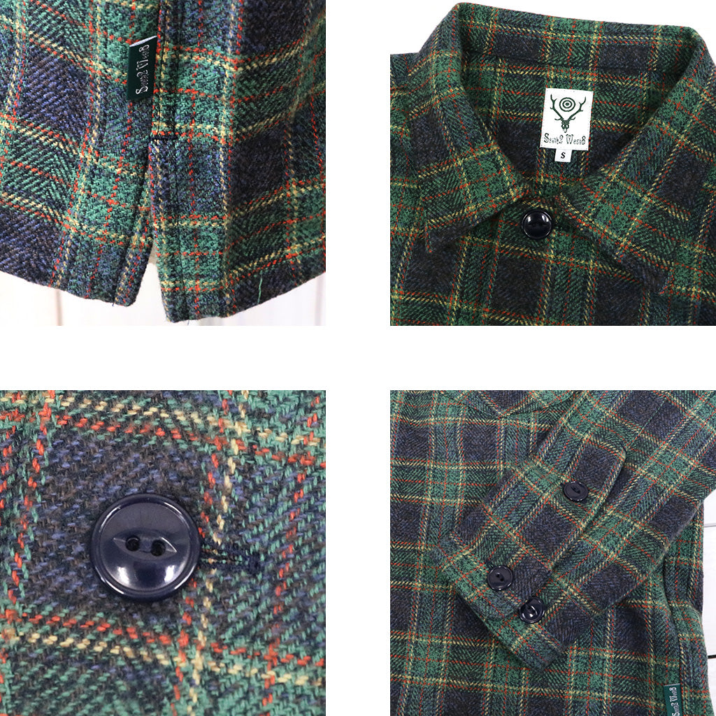 SOUTH2 WEST8 : Smokey Shirt-Cotton Plaid (Navy)