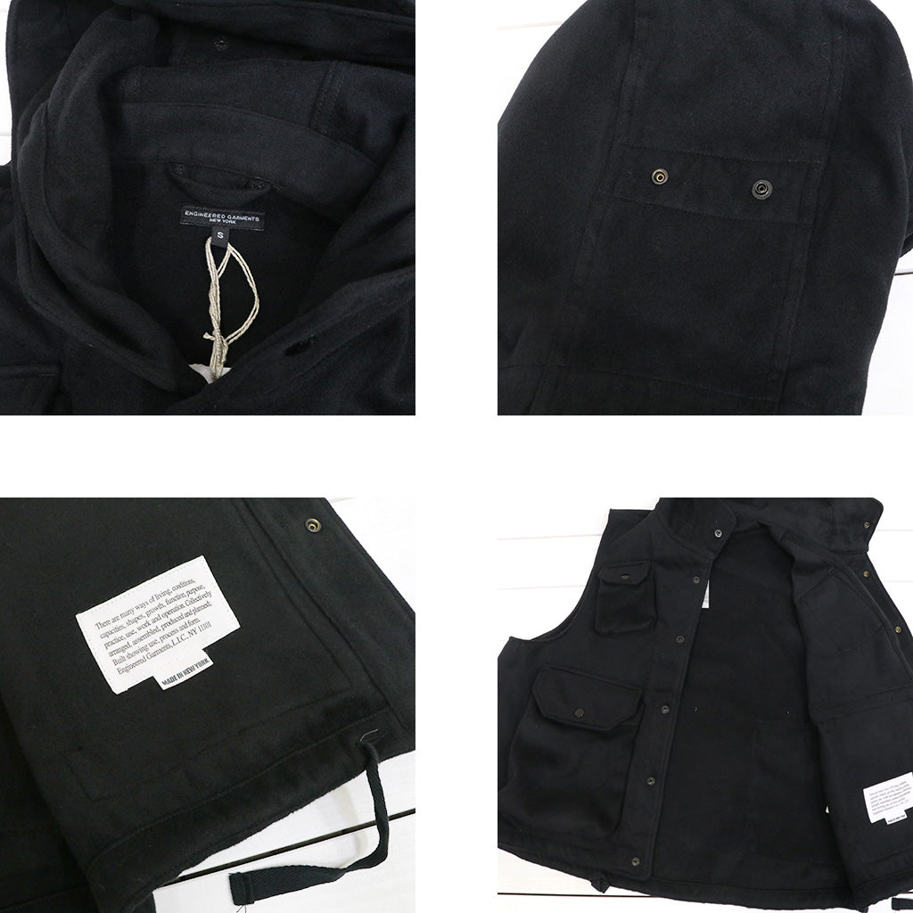 ENGINEERED GARMENTS : Field Vest-Polyester Fake Melton (Black)