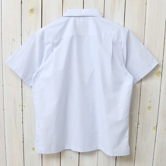 NEUTRALWORKS. : SHORT SLEEVE OPEN COLLAR RAMIE MIXED SHIRT (ブルーストライプ)