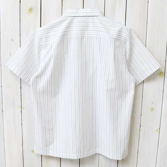 NEUTRALWORKS. : SHORT SLEEVE OPEN COLLAR RAMIE MIXED SHIRT (オフノベルティーストライプ)
