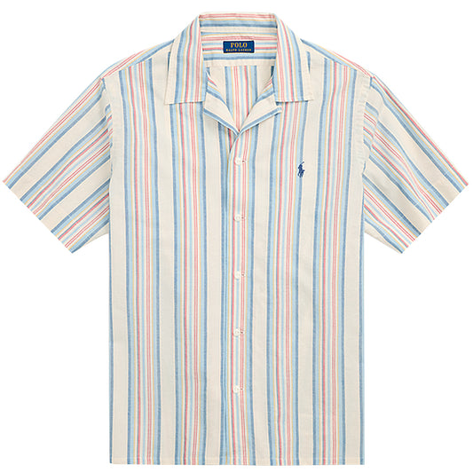 POLO RALPH LAUREN『クラシック フィット ストライプド シャンブレー キャンプ シャツ』(NATURAL)