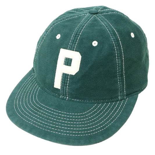 POLO RALPH LAUREN : CHAMOIS ”P” AUTHENTIC BASEBALL CAP (COLLEGE GREEN)