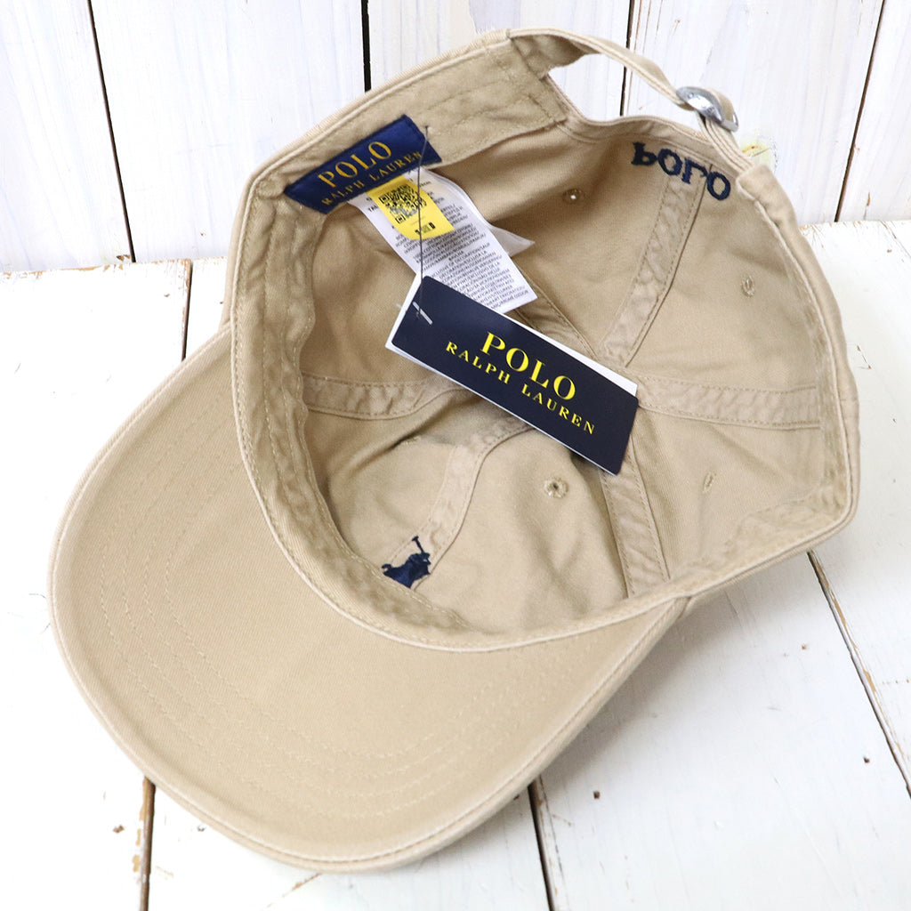 POLO RALPH LAUREN : コットン チノ ベースボール キャップ (TAN/NAVY)