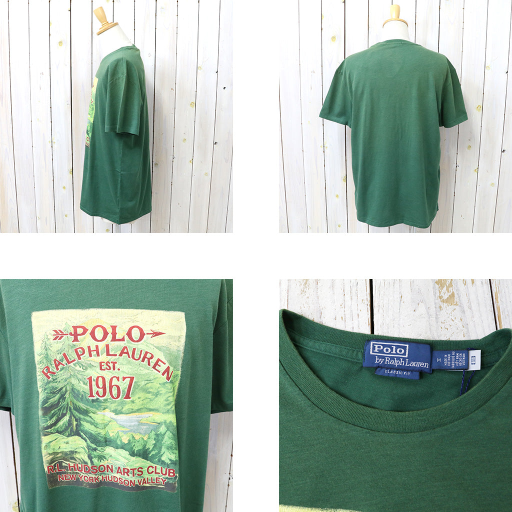 POLO RALPH LAUREN : カスタムスリムフィット シーズナル グラフィック Tシャツ (GRASS GREEN)