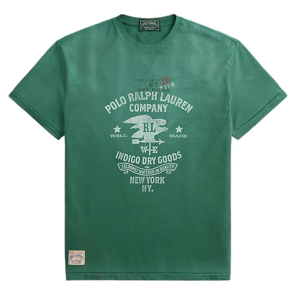 Ralph Lauren／ヴィンテージプリントタイ／グリーン／Italy製 POLO RALPH LAUREN : クラシックフィット シーズナル グラフィック T