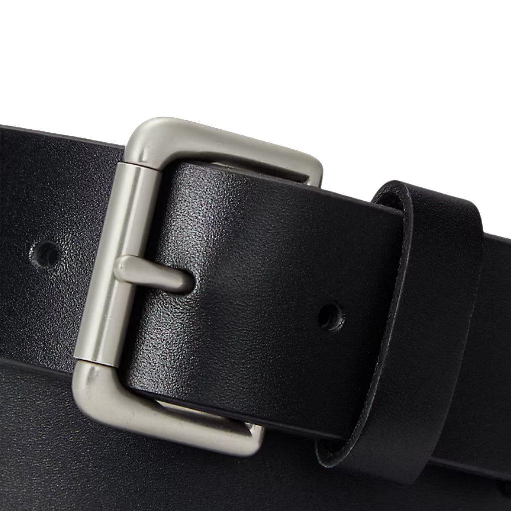 POLO RALPH LAUREN : レザーローラーバックルベルト (BLACK)