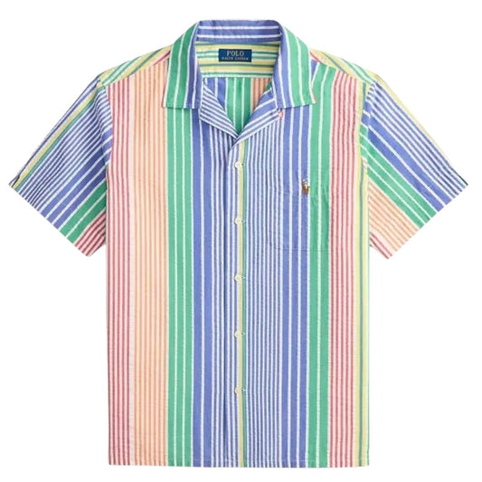 POLO RALPH LAUREN : クラシックフィット ストライプ シアサッカー シャツ (MULTI)