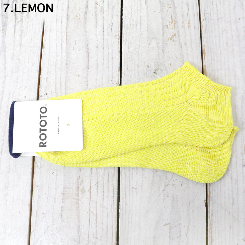 ROTOTO『LINEN COTTON RIBBED SHORT SOCKS』