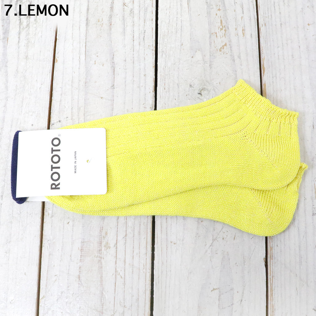 ROTOTO『LINEN COTTON RIBBED SHORT SOCKS』