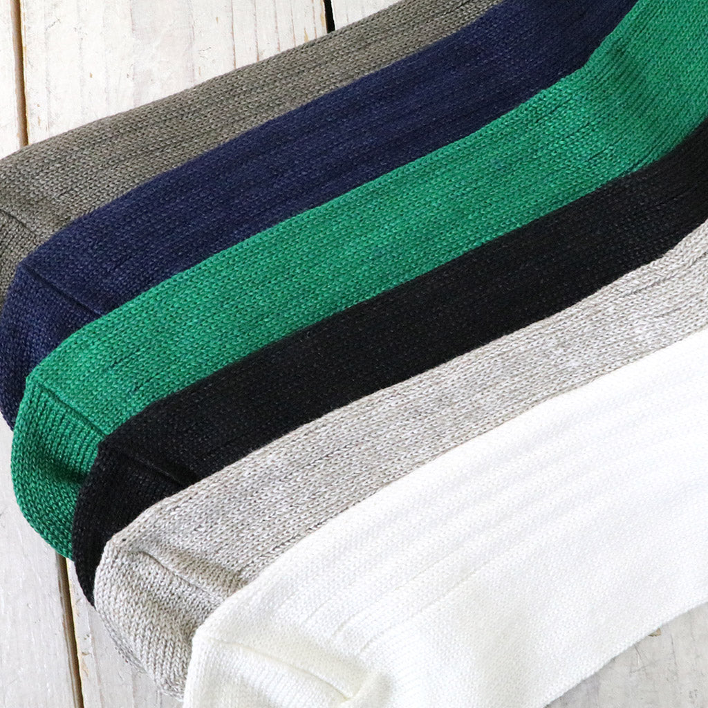 ROTOTO『LINEN COTTON RIBBED CREW SOCKS』