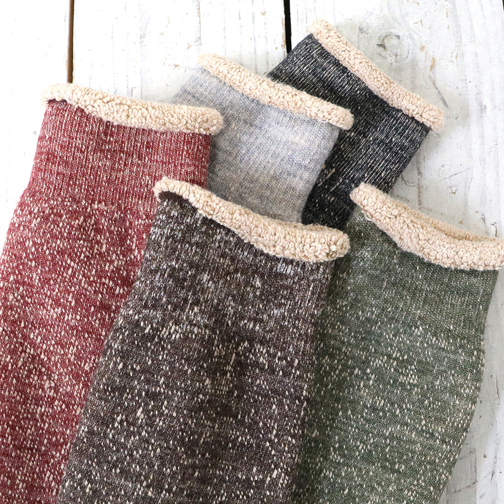 ROTOTO : DOUBLE FACE CREW SOCKS “MERINOWOOL & BROWN OG”