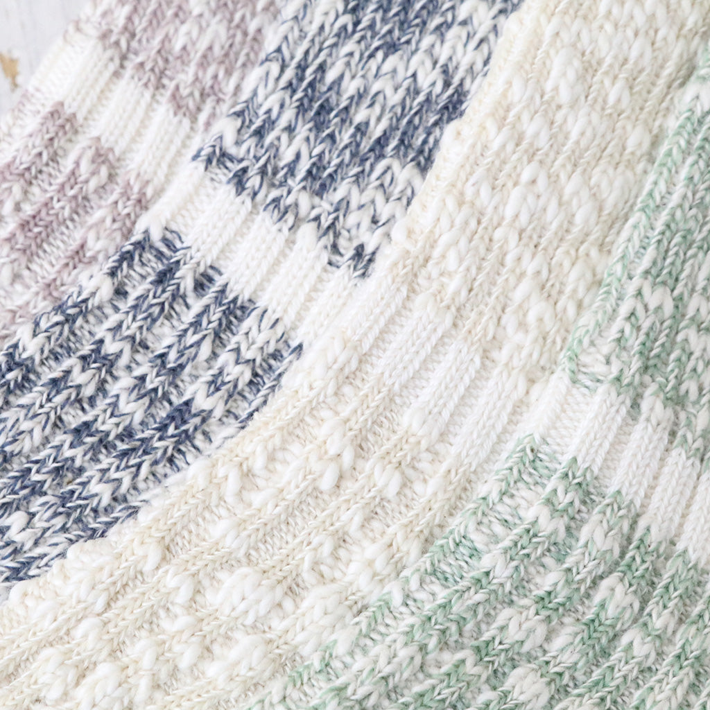 ROTOTO : OG COTTON SLUB STRIPE ANKLE SOCKS