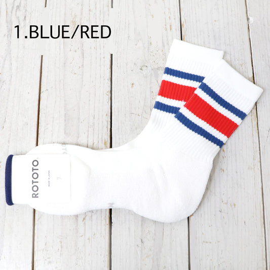 ROTOTO : WASHI CUSHION STRIPE CREW SOCKS