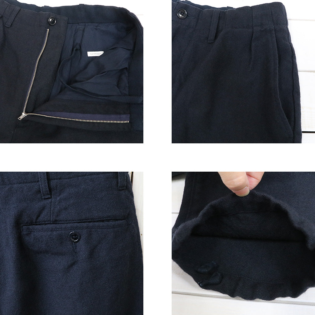 SANMONT : Wool Twill Work Pants (Navy)