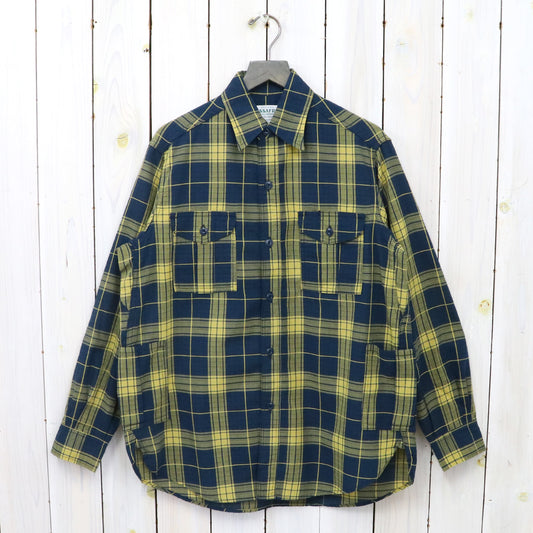 SASSAFRAS『BOTANICAL SCOUT SHIRT(DOBBY TARTAN CHECK)』(NAVY)