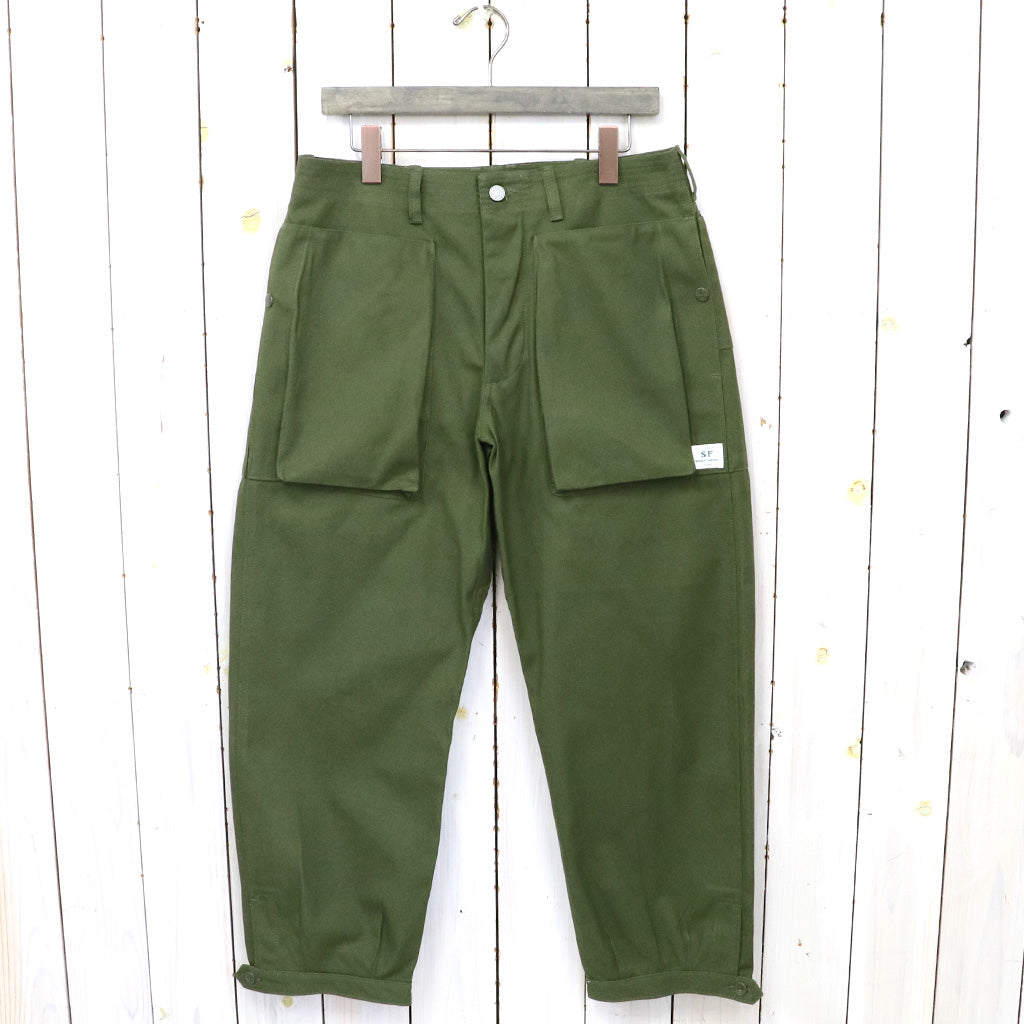 SASSAFRAS『DIGS CREW PANTS 4/5(CANVAS)』(OLIVE)