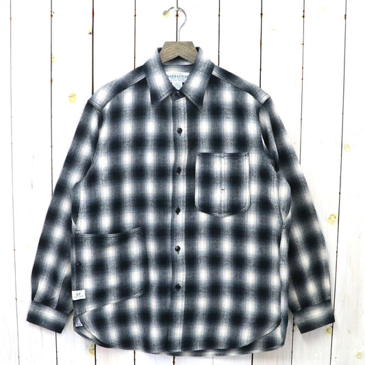 SASSAFRAS『DIGGIN SHIRT(HOMBRE CHECK)』(WHITE/BLACK)