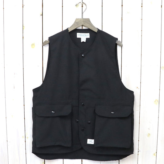 SASSAFRAS『CULTIVATOR VEST(WOOL LIKE TROPICAL)』(BLACK)