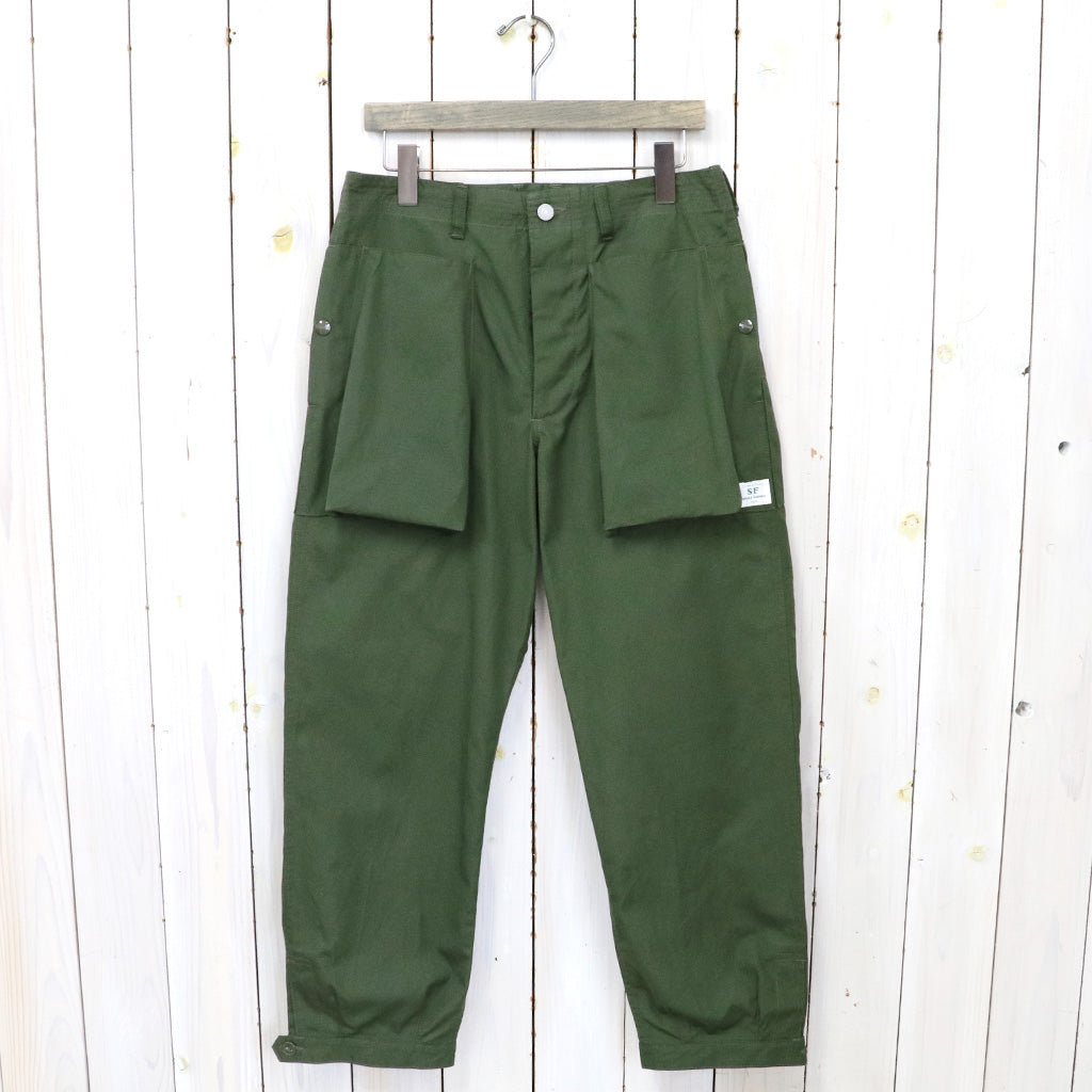 SASSAFRAS『DIGS CREW PANTS 4/5(WEATHER)』(OLIVE)