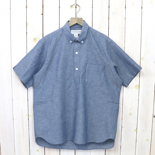 SASSAFRAS『WHEEL BARROW SHELL SHIRT 1/2(5oz CHAMBRAY)』(BLUE)