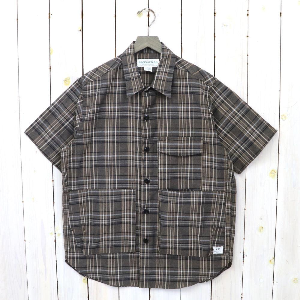 SASSAFRAS『DIGS CREW HALF 1/2(MADRAS CHECK)』(BLACK CHECK)