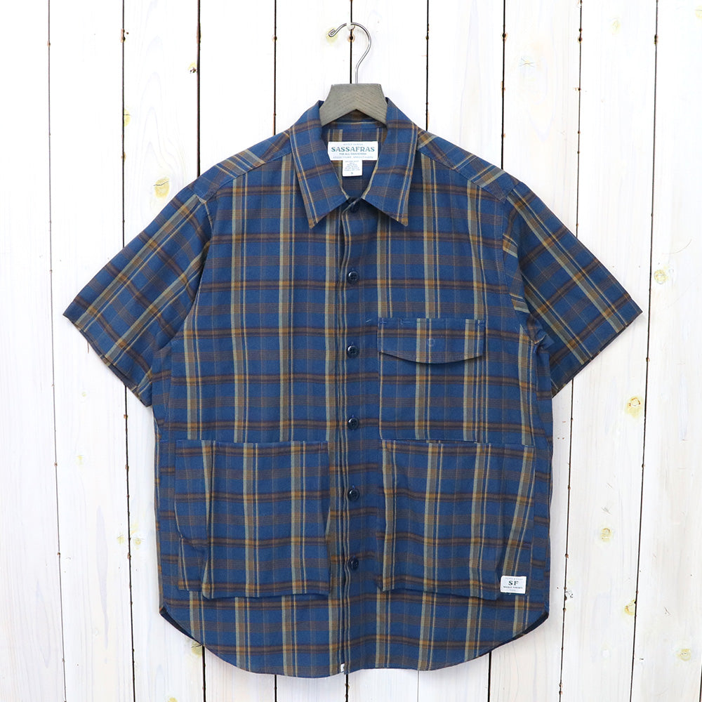 SASSAFRAS『DIGS CREW HALF 1/2(MADRAS CHECK)』(NAVY CHECK)