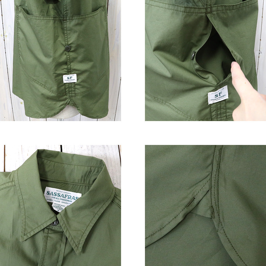 SASSAFRAS『DIGGIN SHIRT 1/2(SUPIMA TYPEWRITER)』(OLIVE)