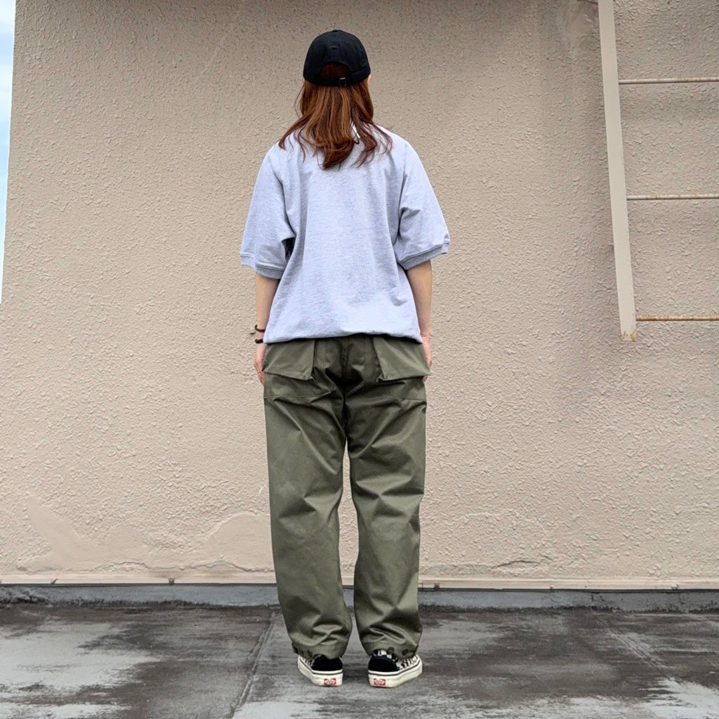 ENGINEERED GARMENTS WORKADAY : Short Sleeve Crew Cotton French Terry-Not Sanforized (H.Grey)