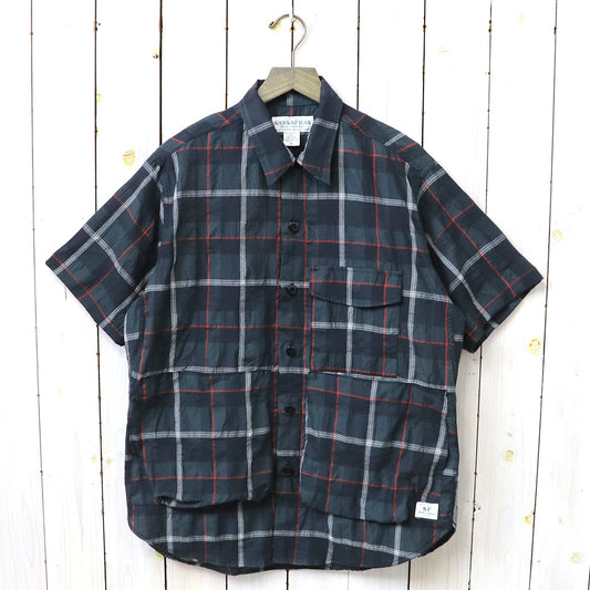 SASSAFRAS : DIGS CREW HALF 1/2(C/P RIPPLE CHECK) (BLACK WATCH)