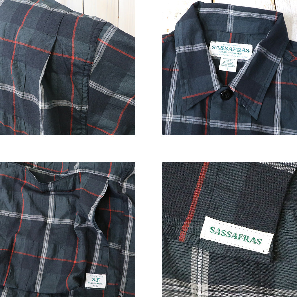 SASSAFRAS : DIGS CREW HALF 1/2(C/P RIPPLE CHECK) (BLACK WATCH)