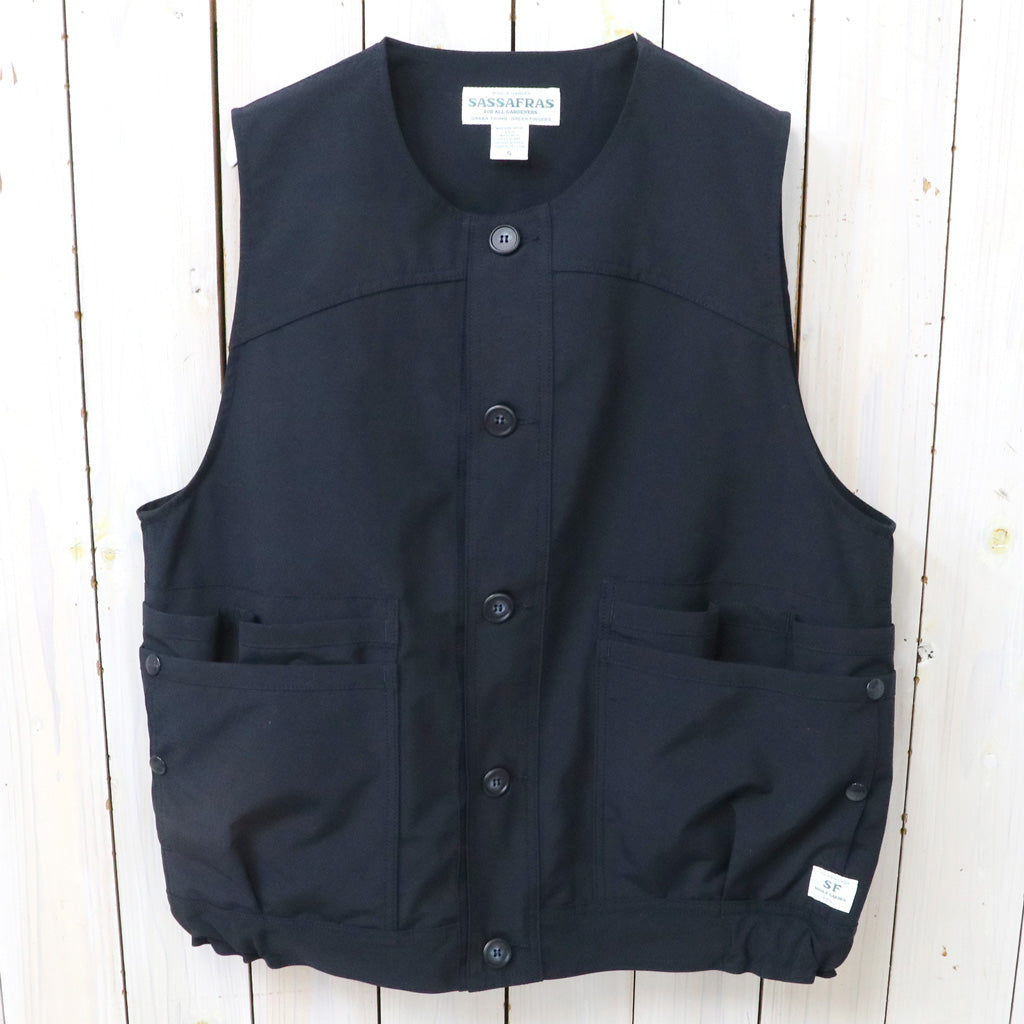 トップス SASSAFRAS Overgrown Hiker Vest Navy SASSAFRAS : OVERGROWN HIKER VEST(P/C WEATHER) (NAVY) – Reggieshop