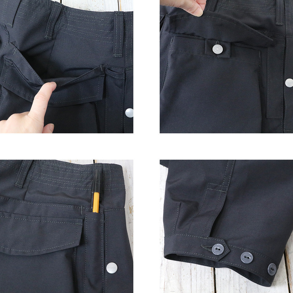 SASSAFRAS : DIGS CREW PANTS 4/5(P/C WEATHER) (CHARCOAL)