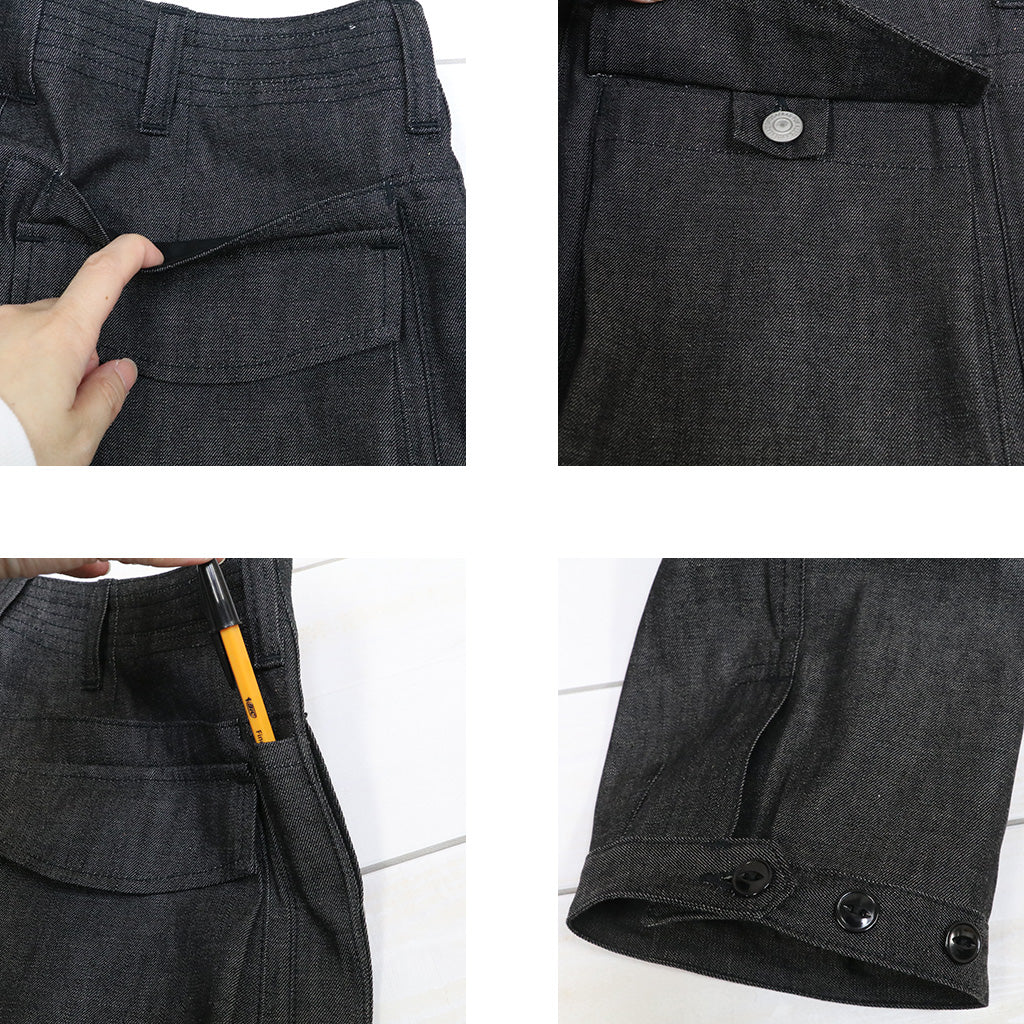 SASSAFRAS : DIGS CREW PANTS 4/5-8oz DENIM (BLACK)