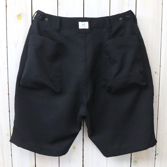 SASSAFRAS : OVERGROWN FATIGUE PANTS 1/2-WOOLINO (BLACK)