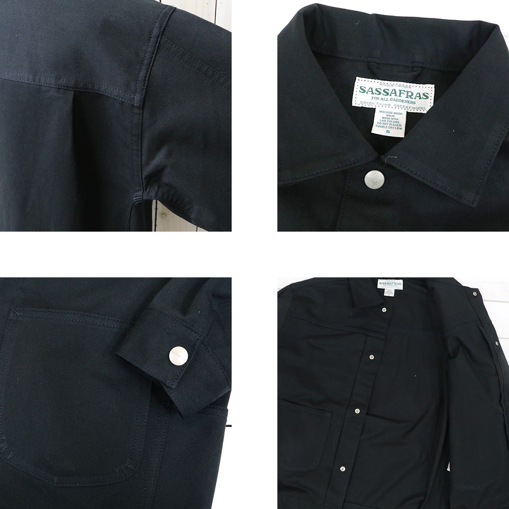 SASSAFRAS : GARDENERS JACKET-SLUB CHINO (NAVY)