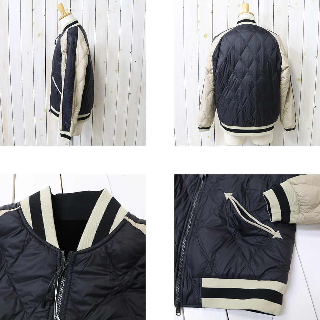 TAION : JAPAN SPECIAL-リバーシブル スカジャン ダウンジャケット (BLACK/SILVER BEIGE)
