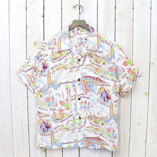 SUN SURF『S/S RAYON HAWAIIAN SHIRT-THE SONG OF HAWAII』(OFF WHITE)