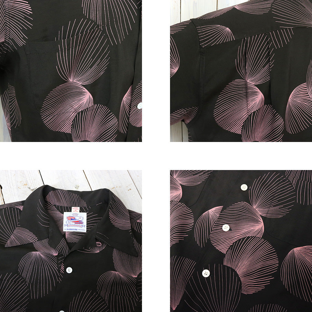 DUKE KAHANAMOKU『S/S RAYON HAWAIIAN SHIRT -DUKE’S SHELL』(BLACK)