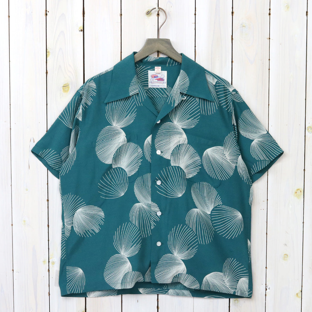 DUKE KAHANAMOKU『S/S RAYON HAWAIIAN SHIRT -DUKE'S SHELL』(GREEN