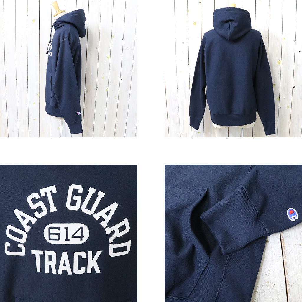 Champion : COAST GUARD TRACK REVERSEWEAVE HOODIE (NAVY)