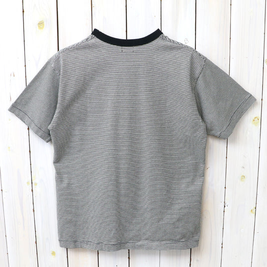 WHITESVILLE : 30/2 FINE-LINED BORDER T-SHIRT (BLACK)