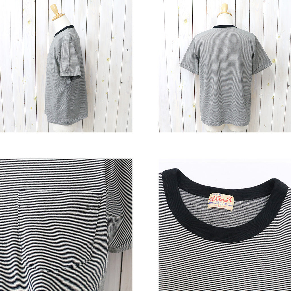 WHITESVILLE : 30/2 FINE-LINED BORDER T-SHIRT (BLACK)