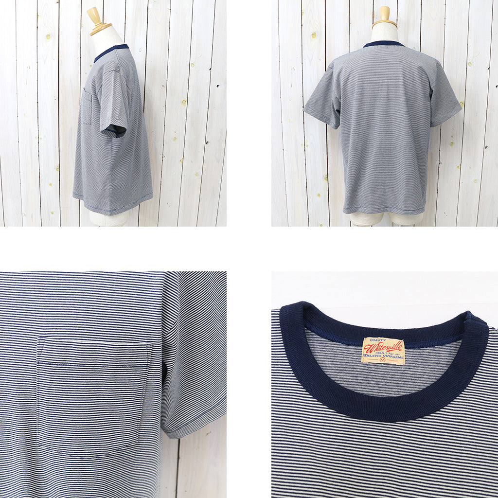 WHITESVILLE : 30/2 FINE-LINED BORDER T-SHIRT (NAVY)